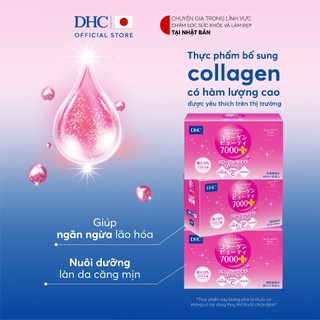 [3 Hộp] [T4/2025] Collagen nước uống dưỡng da căng mọng, ngăn ngừa nám 30 lọ - Tpbvsk DHC Collagen beauty 7000Plus (new)
