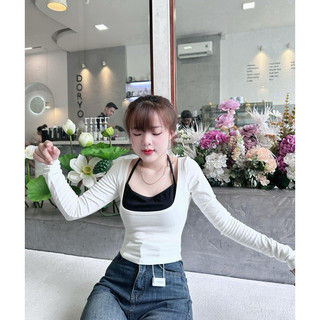 Set Áo yếm phối + Quần jean loe co dãn
