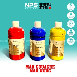 Màu nước, màu gouache sunway dùng tô tượng, vẽ tranh, dung tích 500ml
