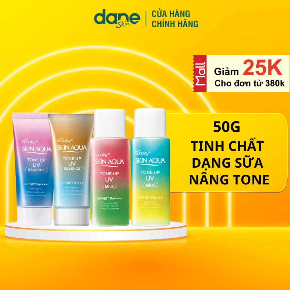 Kem chống nắng nâng tông Sunplay Skin Aqua Tone Up SPF 50+ PA++++50g dạng sữa và dạng essence - giúp