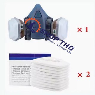 Mặt nạ sơn , khẩu trang phòng độc 3M - 7502 + kèm 20 miếng lọc