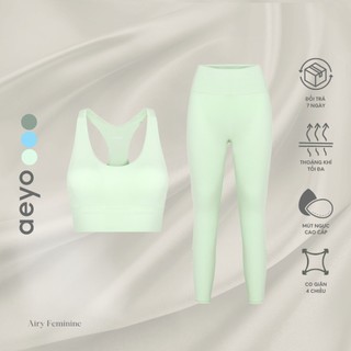 Aeyo Set  Airy Feminine đồ tập thể thao yoga gym chất liệu mềm nhẹ, thiết kế nữ tính thời thượng