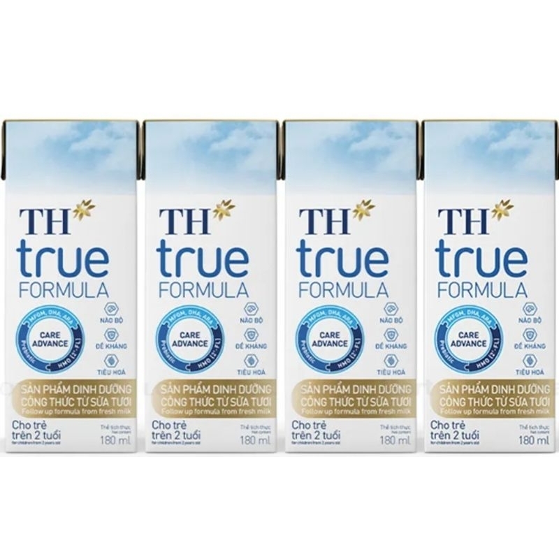 Lốc 4 hộp sản phẩm dinh dưỡng công thức từ sữa tươi Th true Formula 180ml