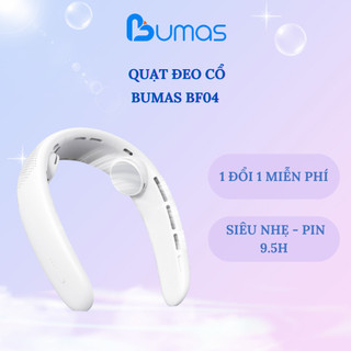 Quạt đeo cổ BUMAS BF04 pin 3000mAh siêu nhẹ -  Quạt cổ mini làm mát pin trâu