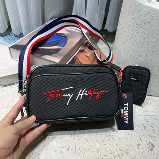 Túi Nam Đeo chéo, túi đeo chéo Tommy Thêu size 21cm