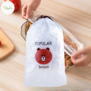 Màng bọc thực phẩm Gấu - khoảng 100 cái/bịch Giúp bảo vệ thực phẩm tránh bụi, côn trùng, ngăn mùi