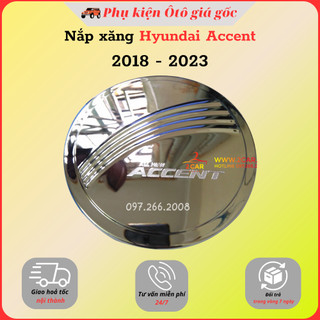 Ốp nắp bình xăng xe hyundai accent 2018 - 2021, 2022, 2023 mạ crom cao cấp, sáng bóng