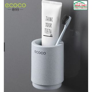 0827788333 Giá treo cốc và đựng bàn chải làm từ nhựa bột lúa mì dán tường Ecoco E1901