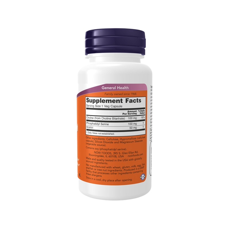 Tăng Cường Trí Nh ớ và Sức Khỏe Mi ễn Dị ch NOW PHOSPHATIDYL SERINE 100MG 60 viên