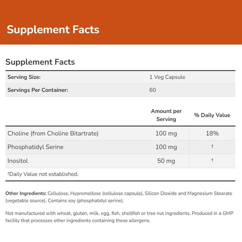 Tăng Cường Trí Nh ớ và Sức Khỏe Mi ễn Dị ch NOW PHOSPHATIDYL SERINE 100MG 60 viên