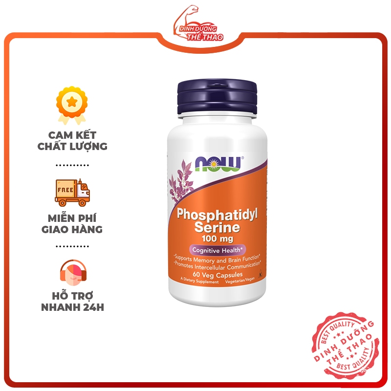 Tăng Cường Trí Nh ớ và Sức Khỏe Mi ễn Dị ch NOW PHOSPHATIDYL SERINE 100MG 60 viên