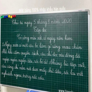  Bảng từ xanh kẻ 4 ô ly luyện chữ đẹp cho học sinh cấp 1 tặng phấn,bông lau,nam châm  