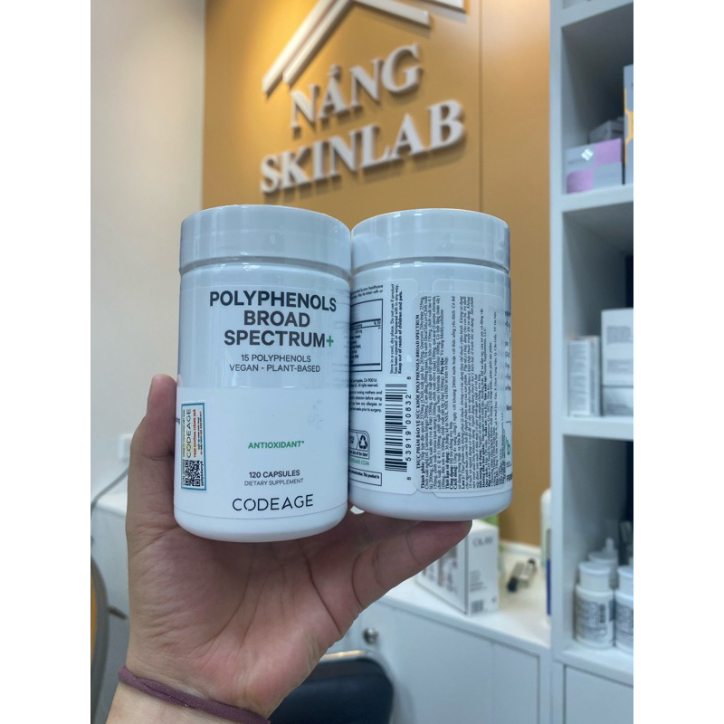 Viên Chống nắng sáng da Codeage Polyphenols Broad Spectrum 120 Viên