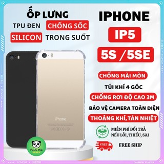 Ốp iphone ip 5/ 5s /5 se bảo vệ cam, chống sốc, trong suốt, silicon