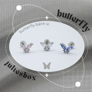 [1 Chiếc] [BẤM] Khuyên Tai Xỏ Nam Nữ Butterfly BÀNH KI Helix Upper Lobe Unisex Không Gỉ Sét Julies box 66