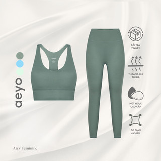 Aeyo Set  Airy Feminine đồ tập thể thao yoga gym chất liệu mềm nhẹ, thiết kế nữ tính thời thượng