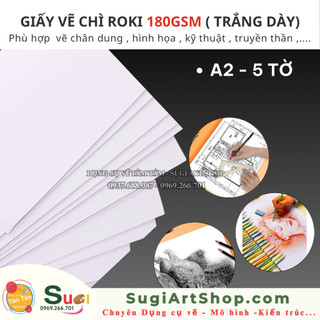 [ TÂM TÂM ] GIẤY ROKI A2  ĐỊNH LƯỢNG 180GSM - GIẤY TRẮNG DÀY KHỔ LỚN