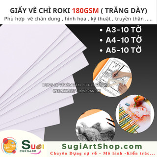 [ TÂM TÂM ] Giấy vẽ chì , truyền thần , bút line - roki 180gsm - DỤNG CỤ VẼ