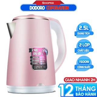 [SIÊU RẺ - BH 1NĂM] Ấm đun siêu tốc, Bình đun nước siêu tốc 2.2L DODORO D220 - Bảo Hành 1 Năm
