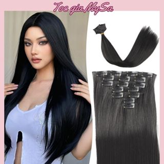 Tóc giả kẹp 7 phím thẳng 60 cm, bộ tóc 7 tép rời giúp nối tóc tự nhiên, có thể sử dụng nhiệt