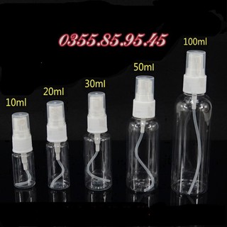 Chai xịt phun sương 5ml/10ml/15ml/20ml/30ml/50ml/80ml/100ml - Chai nhựa PET đựng Nước Rửa Tay, cồn, mỹ phẩm, phụ kiện du