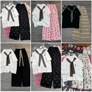 Tổng Hợp Các Sét Bộ Quần Ống Suông Cạp Chun + Mix Kèm Áo Phông Thủy Thủ Form Rộng Unisex