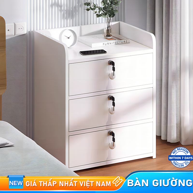 Bali Tủ Đầu Giường3 Ngăn Kéo Bắc Âu Cao Cấp, Tab Đầu Giường Có Ngăn Trang Trí Phòng Khách, Chất Gỗ Mdf Dày 12mm | BigBuy360 - bigbuy360.vn