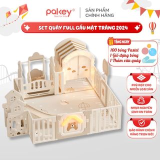 Set Quây Cũi Nhựa Liên Hoàn Cao Cấp Pakey 2024 - Quây Cũi Cho Bé Bảo Hành 1 Năm - Nhựa Nguyên Sinh An Toàn-Gấu Mặt Trăng