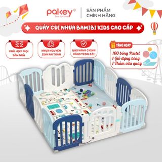 Quây cũi nhựa Bambi Kids xuất Âu TẶNG KÈM 100 BÓNG + THẢM DÀY, quây cũi nhựa cho bé nhựa nguyên sinh