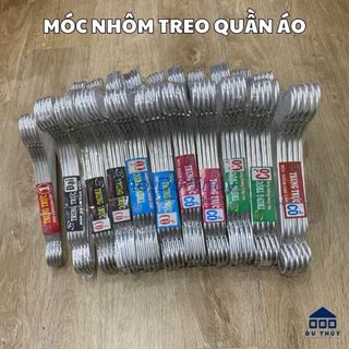 Bộ 10 móc treo quần áo người lớn, trẻ em bằng nhôm kiểu chữ c và kiểu ngấn - MÓC NHÔM TRUNG TRỰC