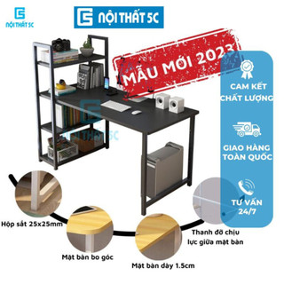 Bàn Học, Bàn Làm Việc Nội Thất 5C H-Table Kích Thước 120cm, chân sắt 25x25mm sơn tĩnh điện chắc chắc,mặt gỗ MDF chống ẩm
