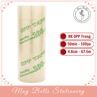 Lốc 6 cuộn băng keo nylon opp trong đục 4.8cm 100y chất lượng cao, băng keo nylon dán thùng carton