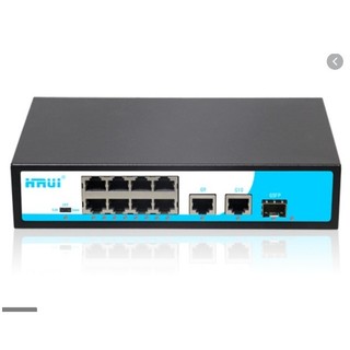 Bộ chia mạng Switch POE 4 cổng | 8 cổng HRUI HR902- AF82N, HR902- AF- 42N Cao cấp - Cấp nguồn và tín hiệu cho camera poe