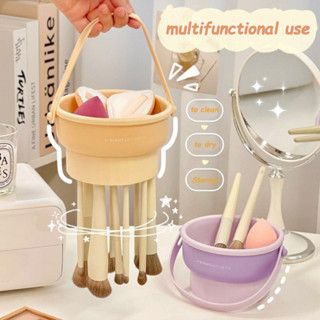 Bộ Dụng Cụ Vệ Sinh Cọ Trang Điểm Làm Đẹp Hình Quả Trứng Kèm Túi Lưới Khô Đa Năng