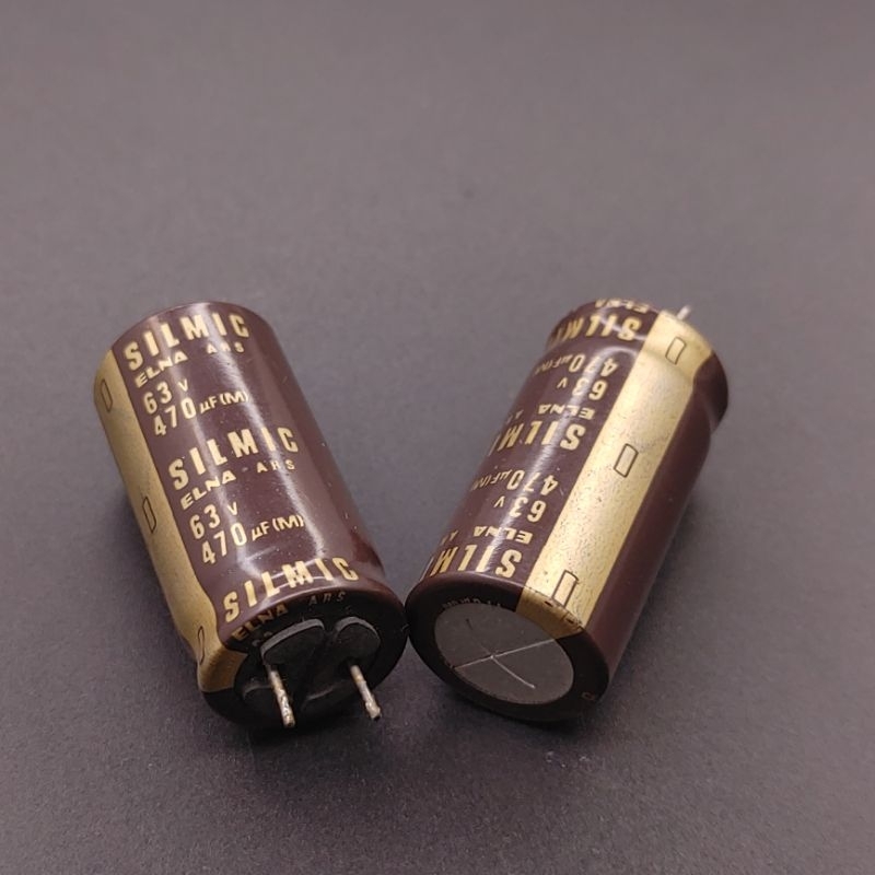 Cặp tụ điện Elna Silmic ARS chữ vàng 470uF 63V tháo máy (2 con)