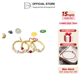 Vòng dâu mix charm con giáp cho bé yêu Dế Bạc
