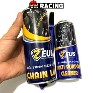 Combo Chai xịt dưỡng sên Zeus Premium Chain Lube 400ml, chai vệ sinh sên Zeus Premium Chain Cleaner 400ml