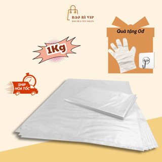 Túi bóng dẻo gói hàng, 1Kg túi nilon PE trong suốt, túi bóng kính nilong đựng quần áo giặt là, chăn