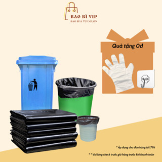 Túi đựng rác 1kg, túi nilon đen không quai, túi bóng đen bọc hàng, loại đẹp đủ size, chịu tải tốt