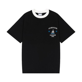 Áo thun cộc tay hoạ tiết EMAS Ringer Yachtclub Tee / Black & White