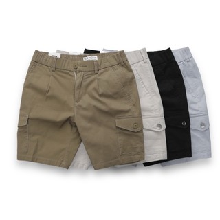 Quần short kaki nam túi hộp, quần đùi kaki vnxk lưng thun màu trơn basic form slim chất kaki co giãn [SCO-030]