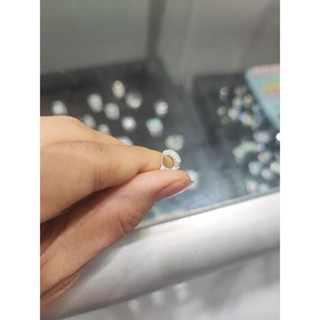 Khuyên tai bạc đeo vành tai (lỗ helix) cá tính 5ly5 đính full đá tấm cz 7a