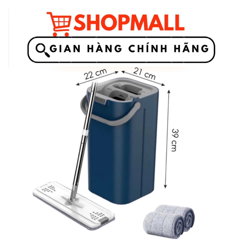 Bộ Lau Nhà Tự Vắt PLSHARK 360 Độ Cao Cấp Tặng Kèm Bông Lau