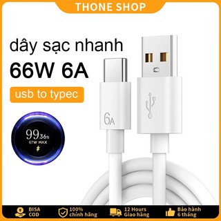Dây sạc nhanh Type-C 6A cáp sạc Cho Huawei Xiaomi Vivo dây sạc type c Loại C Dây Dữ Liệu dài 1m/2m