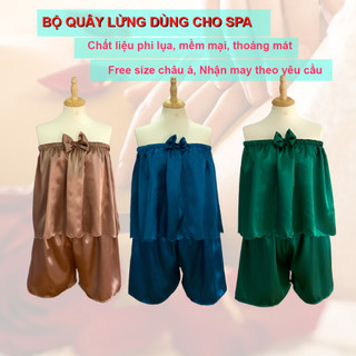 Bộ áo quây lửng spa, bộ quây massage vải lụa cao cấp loại 1