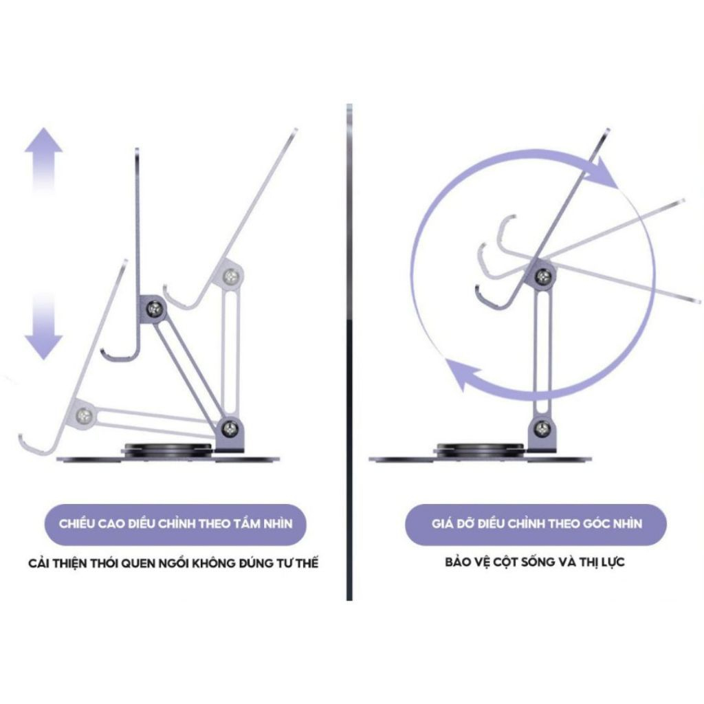 Giá đỡ điện thoại - ipad - máy tính bảng chất liệu hợp kim nhôm chắc chắn gấp gọn xoay 360 độ | BigBuy360 - bigbuy360.vn