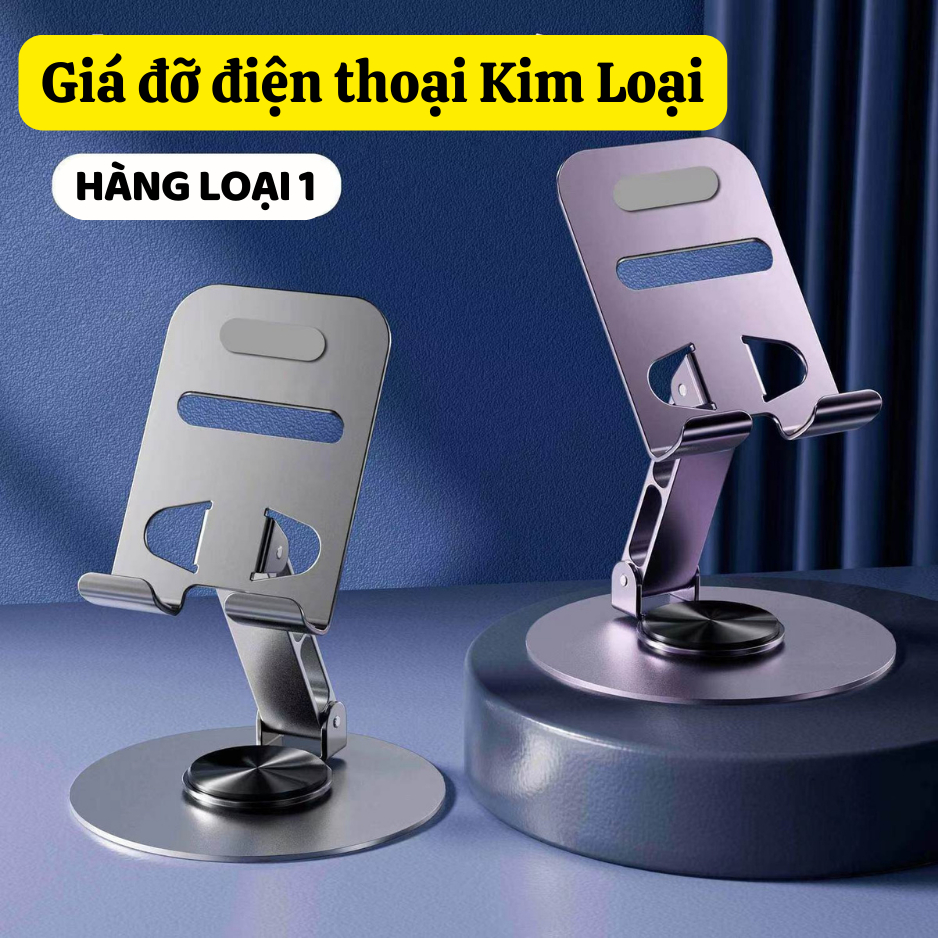 Giá đỡ điện thoại - ipad - máy tính bảng chất liệu hợp kim nhôm chắc chắn gấp gọn xoay 360 độ | BigBuy360 - bigbuy360.vn