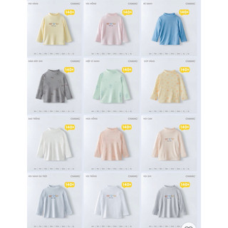  Áo cổ lọ giữ nhiệt trẻ em cotton Chaang 2023 (Sz 9m-5y)