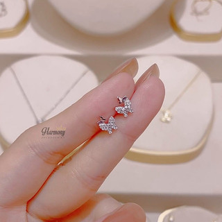 Khuyên tai nữ bạc925 hồ điệp hình bướm đính đá nhỏ nhắn, đáng yêu, điệu đà | HARMONY ACCESSORIES K34