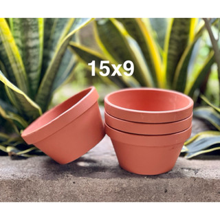 Combo 2 chậu đất nung ly gờ lùn size 15x9cm trồng sen đá, xương rồng